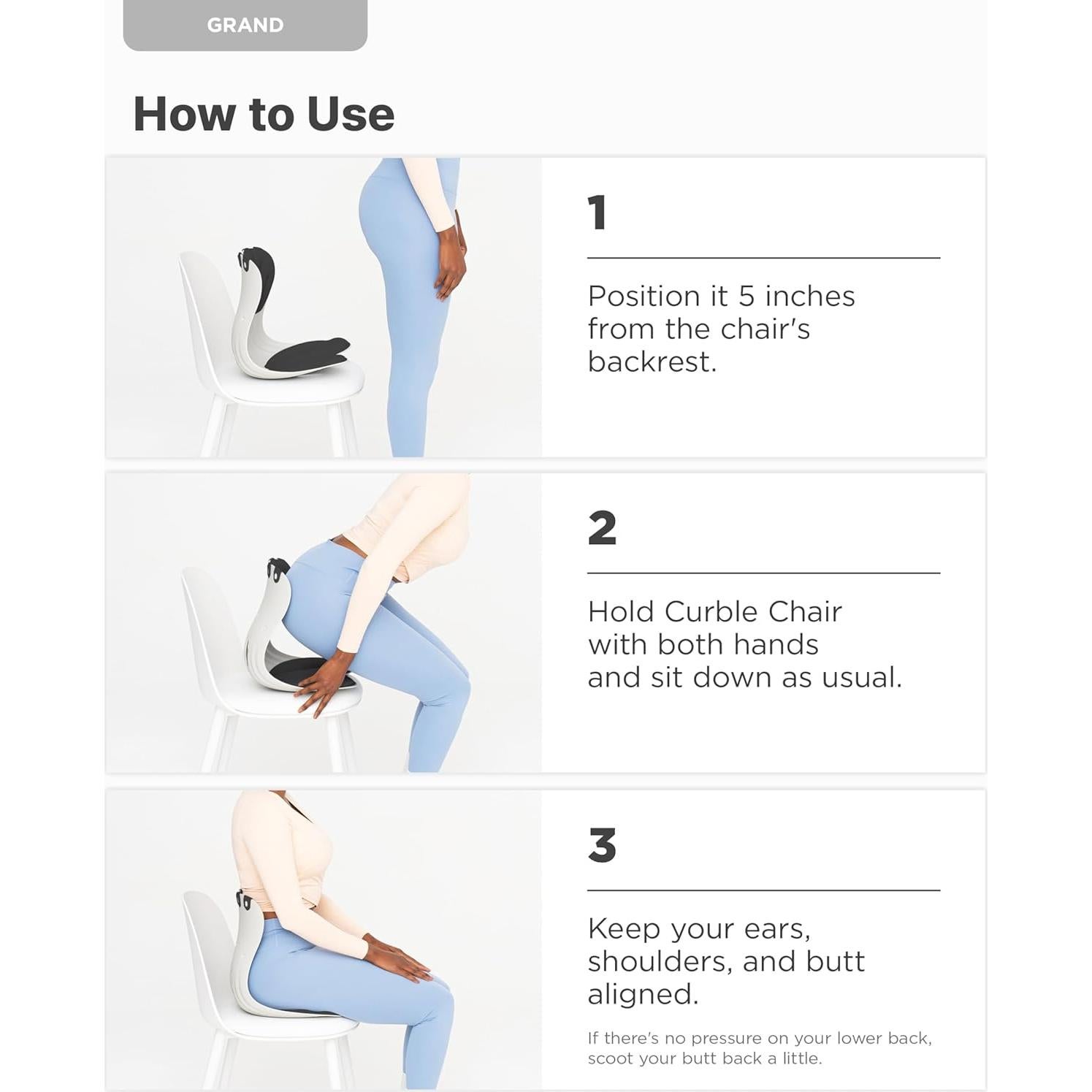 Curble Soporte Lumbar Ergonómico Extra Ancho Negro