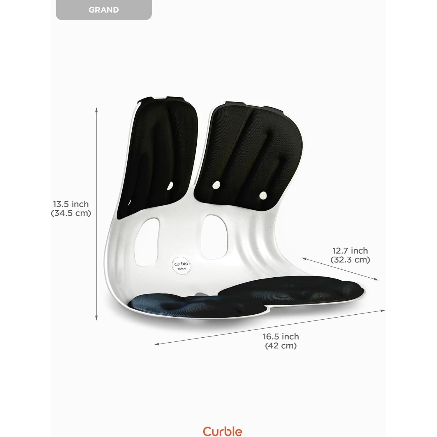 Curble Soporte Lumbar Ergonómico Extra Ancho Negro