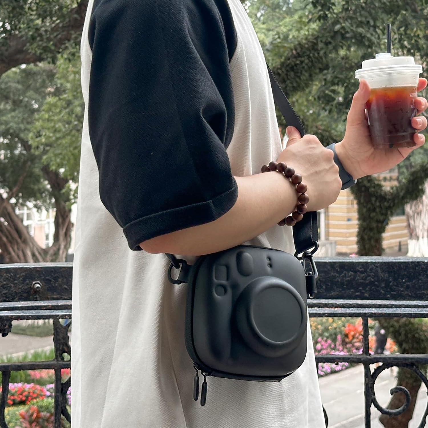 Funda de cámara CAIYOULE para Fujifilm Instax Mini, negra