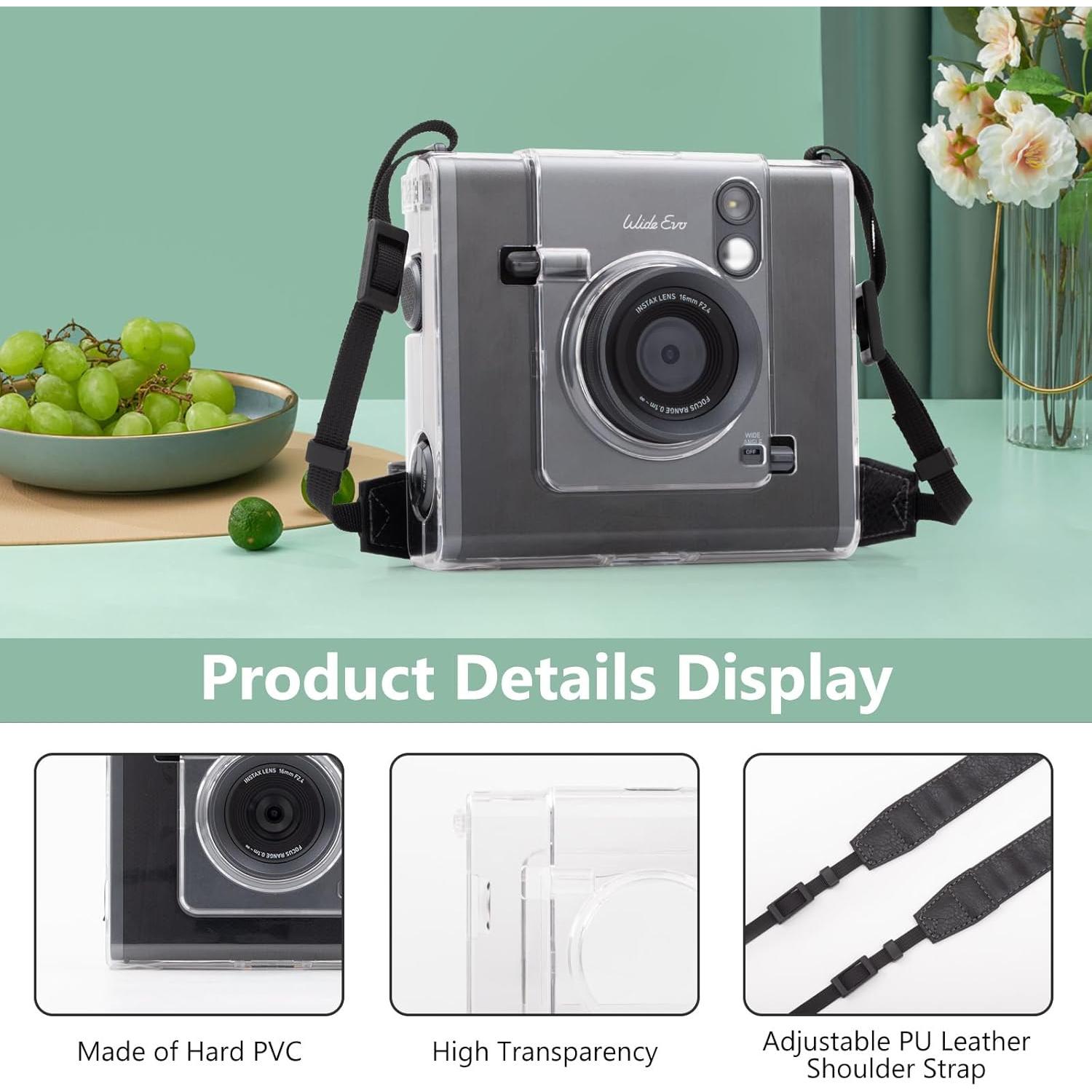 Funda Transparente MUZIRI KINOKOO para Cámara Fuji Instax Wide EVO