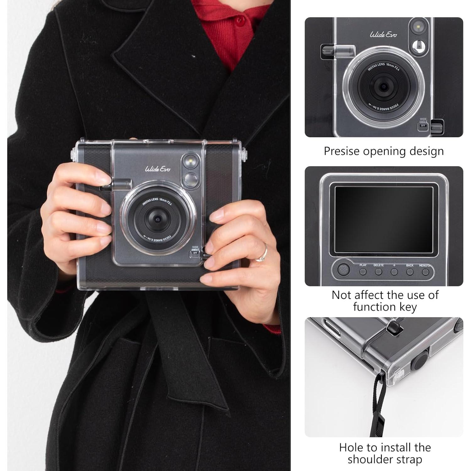 Funda Transparente MUZIRI KINOKOO para Cámara Fuji Instax Wide EVO