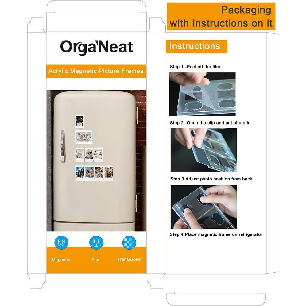 Marcos Magnéticos Acrílicos OrgaNeat para Instax Mini - Set de 4