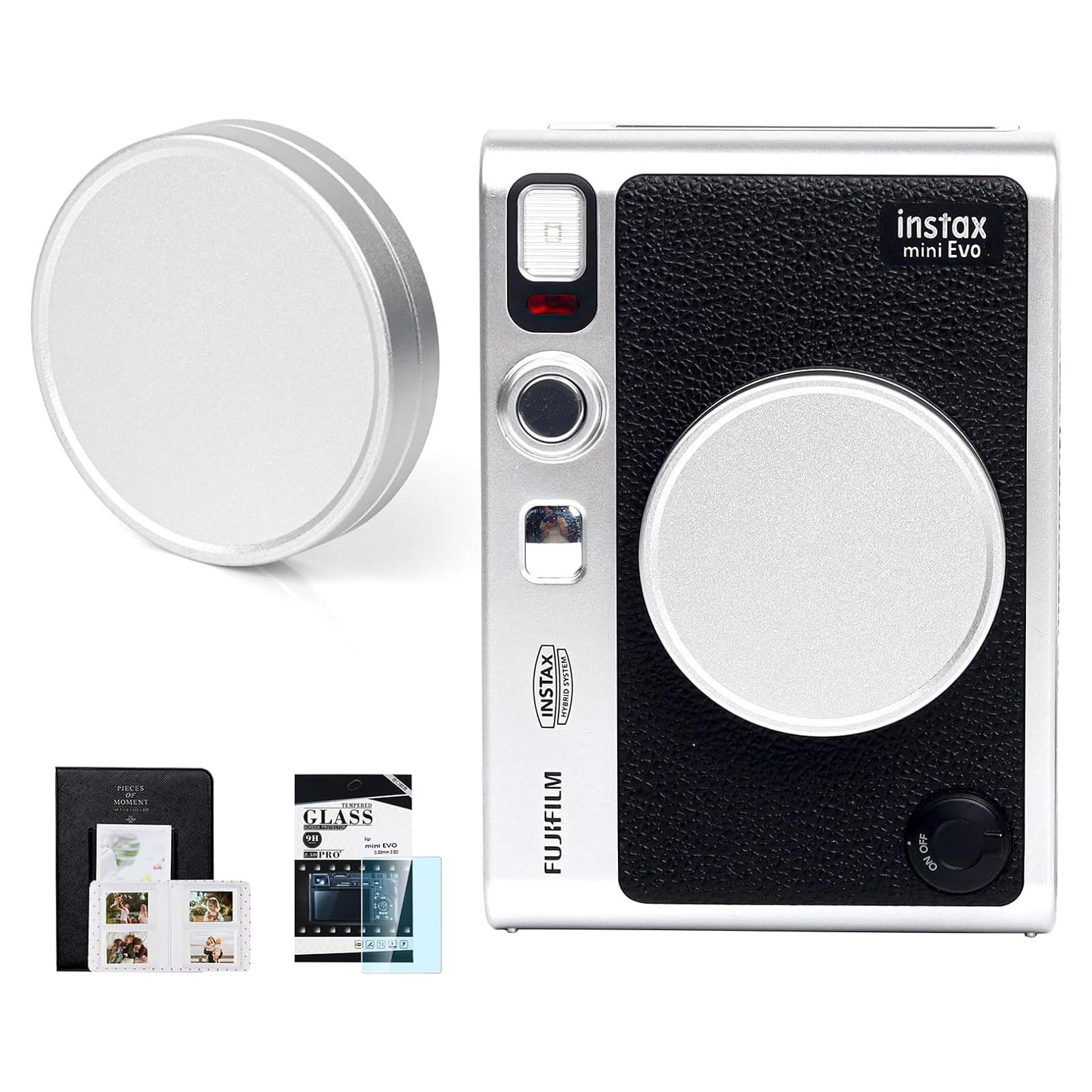Accesorios para cámara Fujifilm Instax Mini Evo - Tapa de lente, álbum y protector