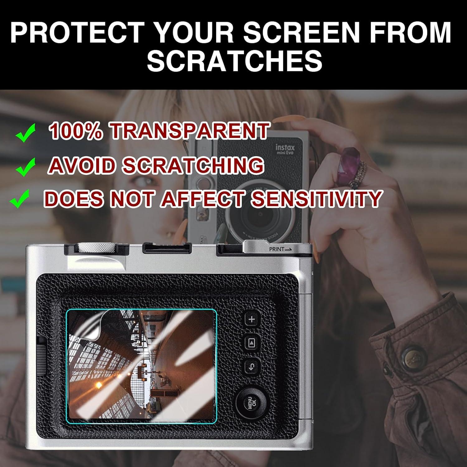 Accesorios para cámara Fujifilm Instax Mini Evo - Tapa de lente, álbum y protector