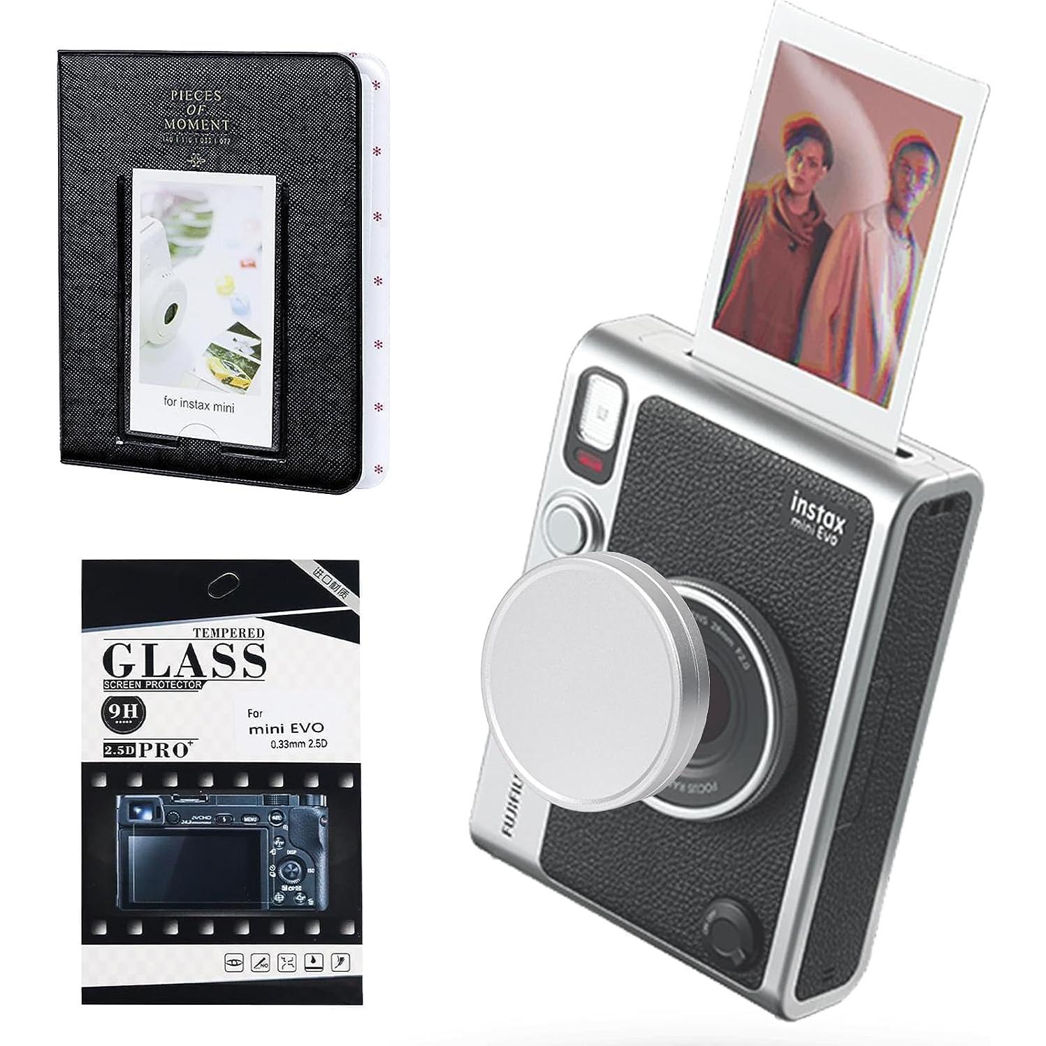 Accesorios para cámara Fujifilm Instax Mini Evo - Tapa de lente, álbum y protector