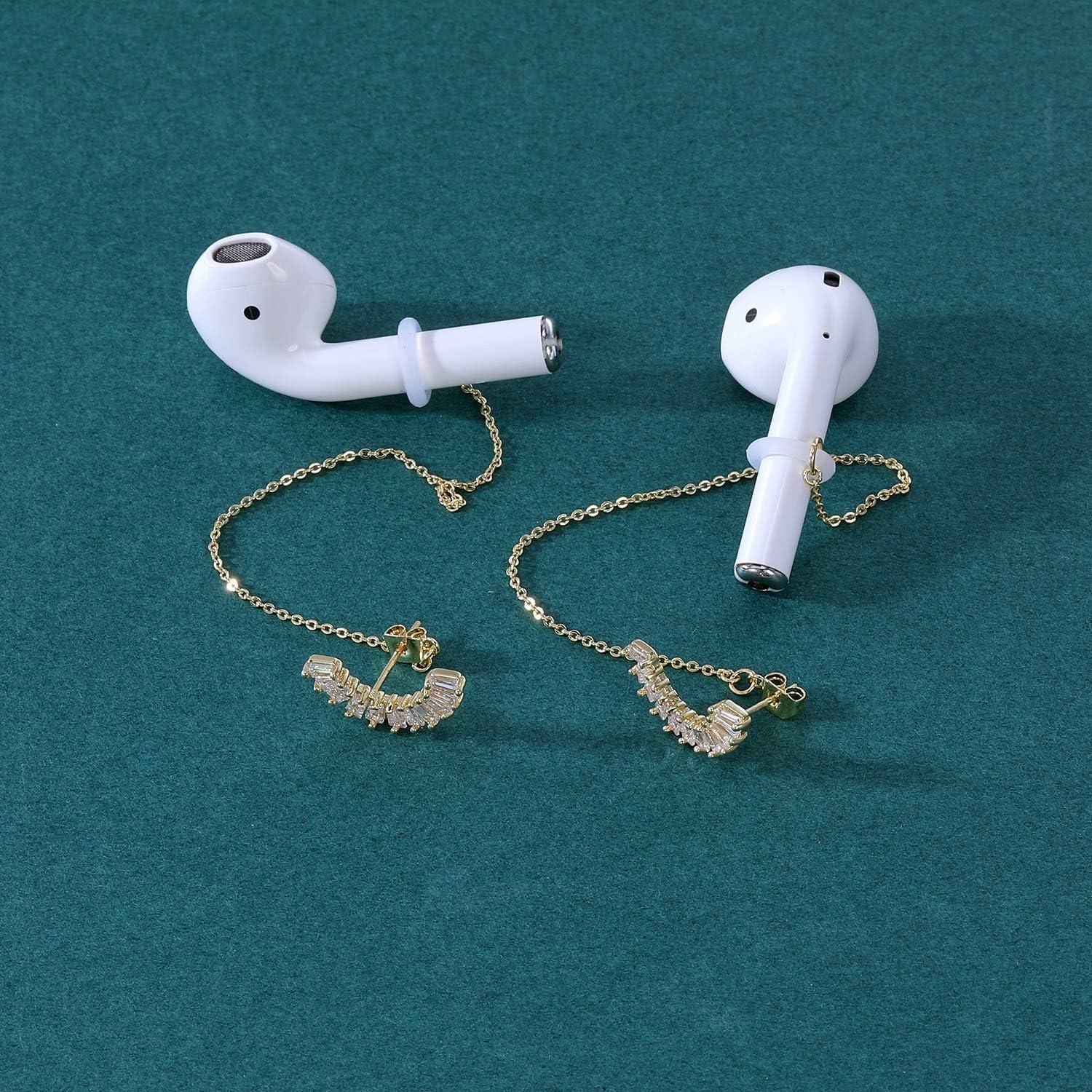 Pendientes Antipérdida AoedeJ para AirPods Pro 1 y 2 Oro 14K
