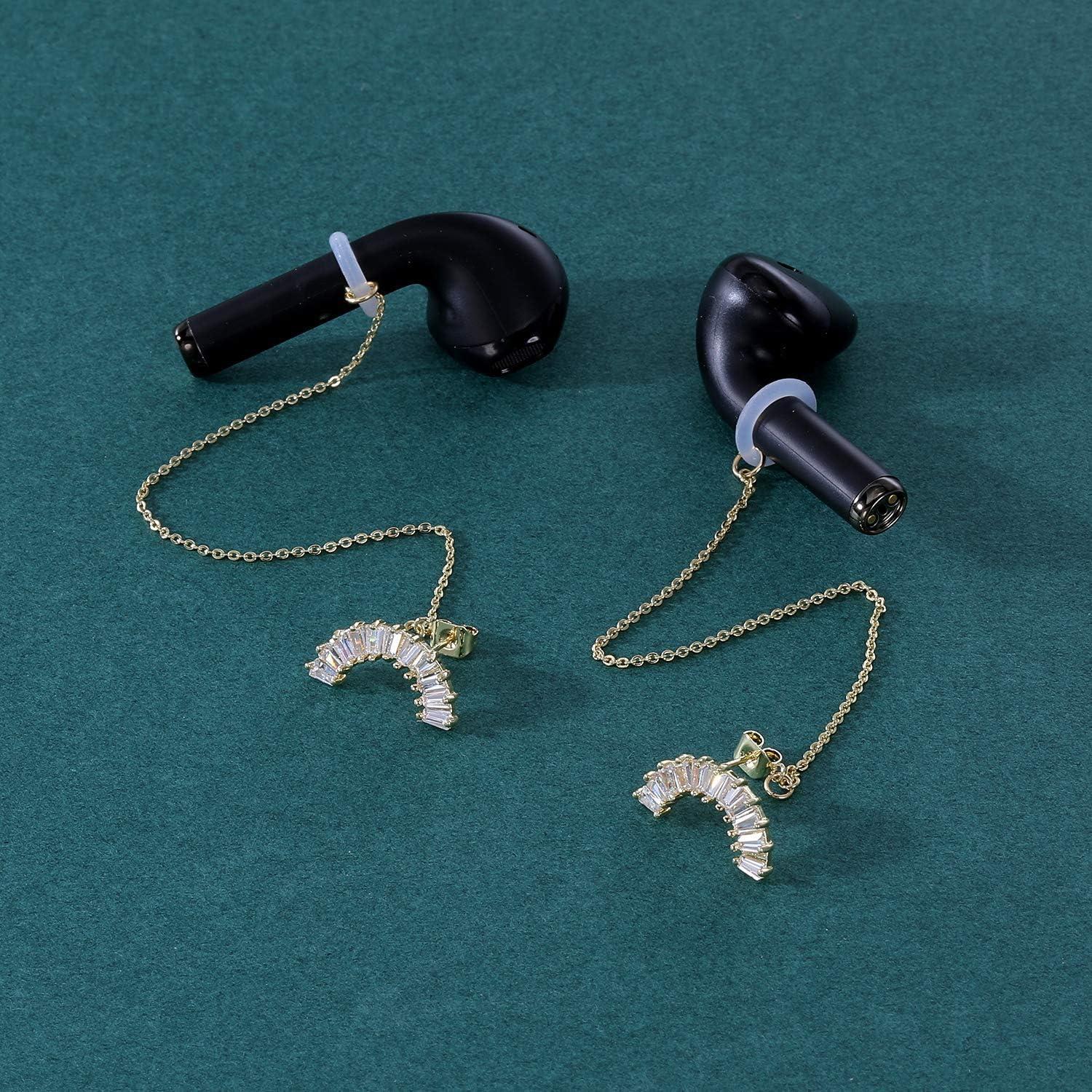 Pendientes Antipérdida AoedeJ para AirPods Pro 1 y 2 Oro 14K