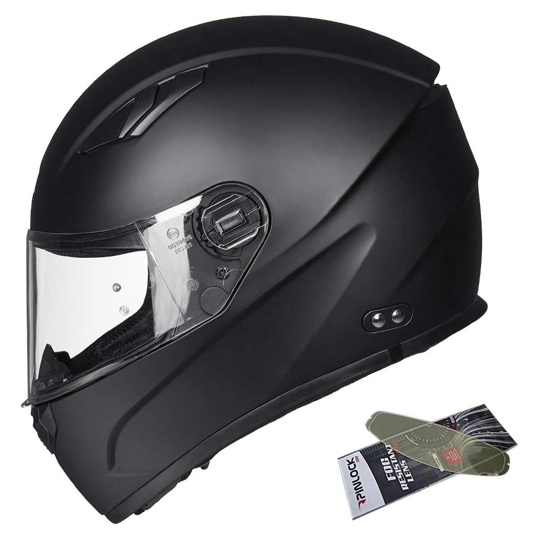 Casco Motocicleta ILM 129M 3XL Negro Brillante Anti-Niebla