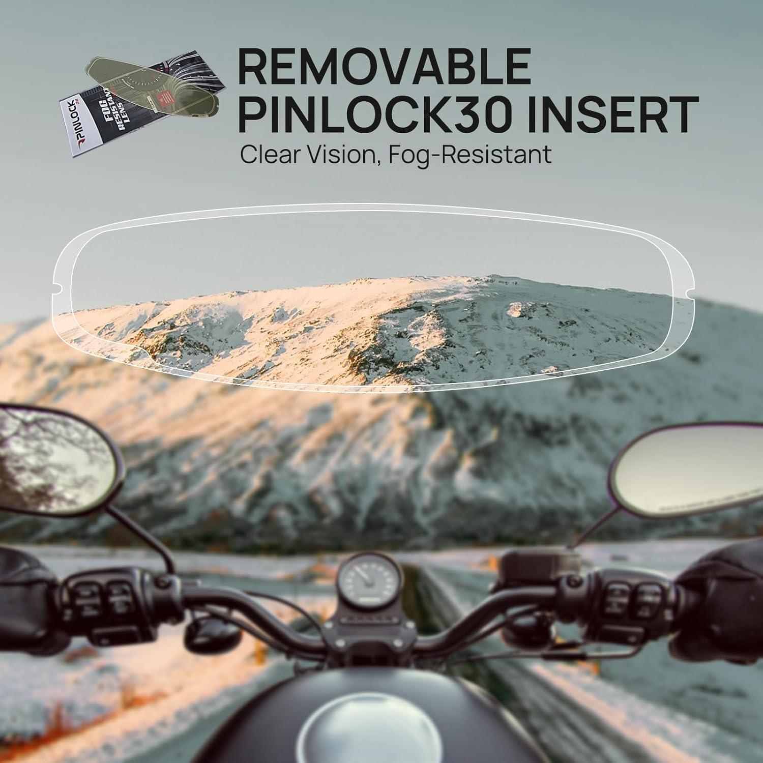 Casco Motocicleta ILM 129M 3XL Negro Brillante Anti-Niebla