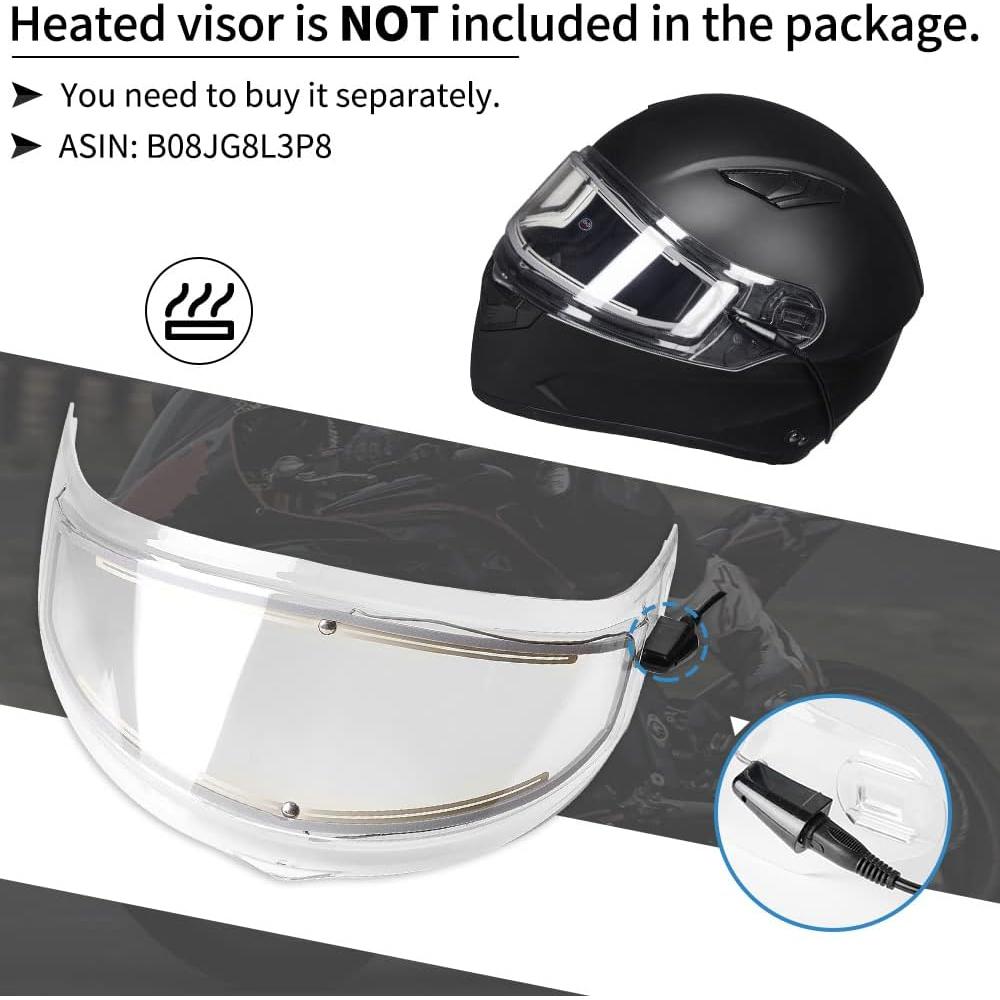 Casco Motocicleta ILM 129M 3XL Negro Brillante Anti-Niebla