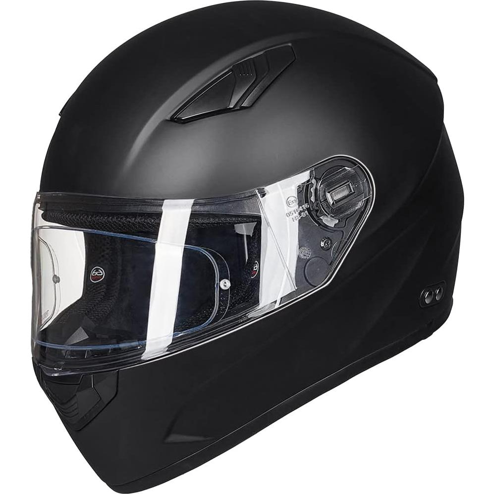 Casco Motocicleta ILM 129M 3XL Negro Brillante Anti-Niebla