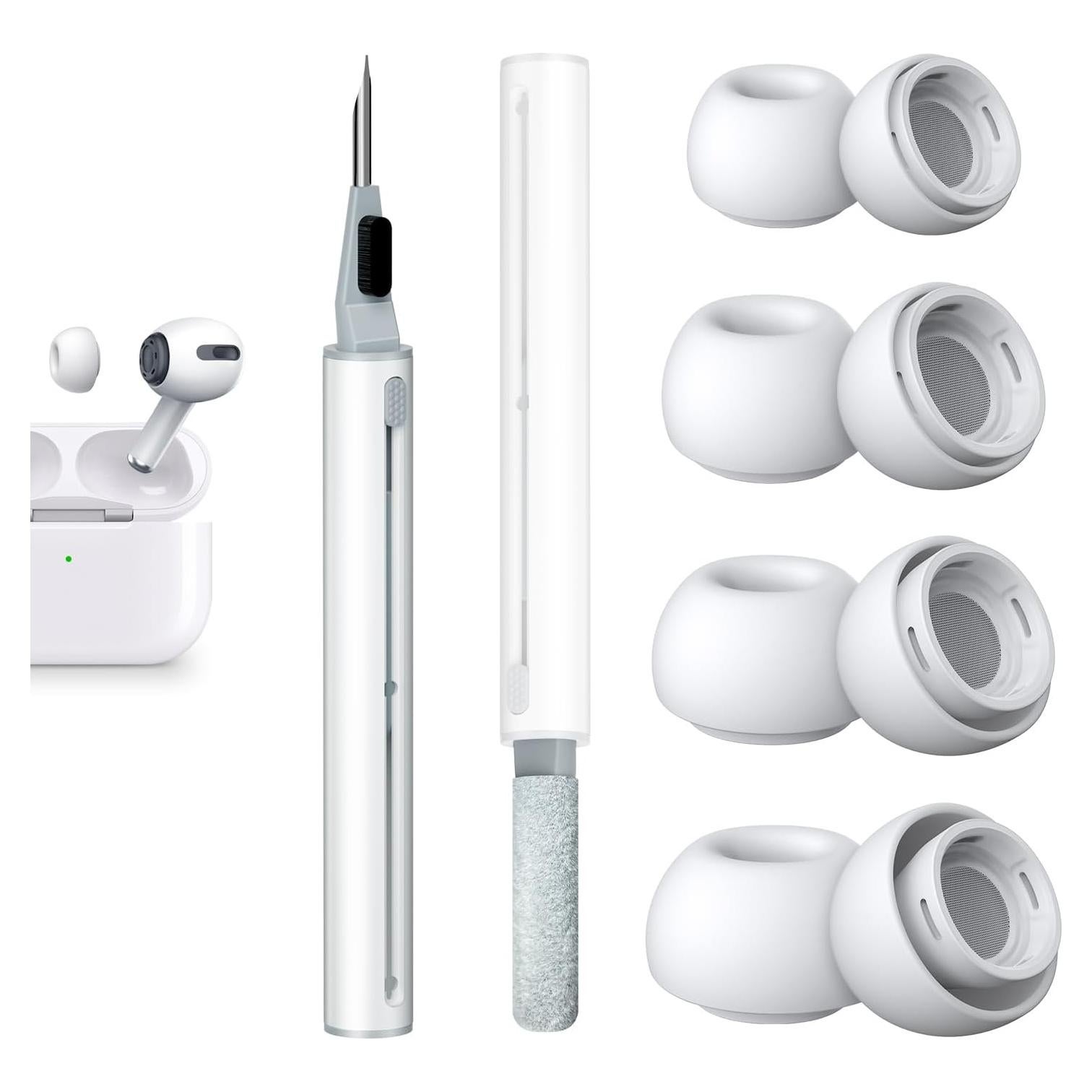 Puntas de Silicona para AirPods Pro YUWAKAYI 4 Pares XS/S/M/L