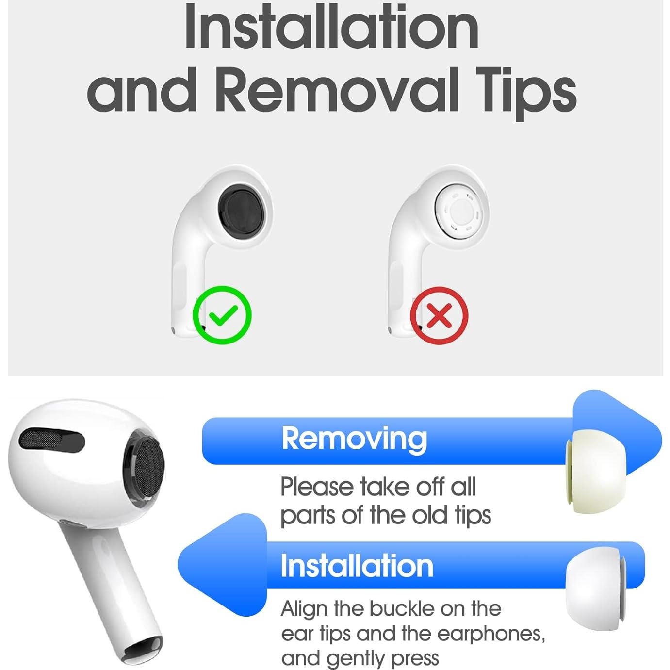 Puntas de Silicona Antideslizantes para AirPods Pro - 3 Pairs