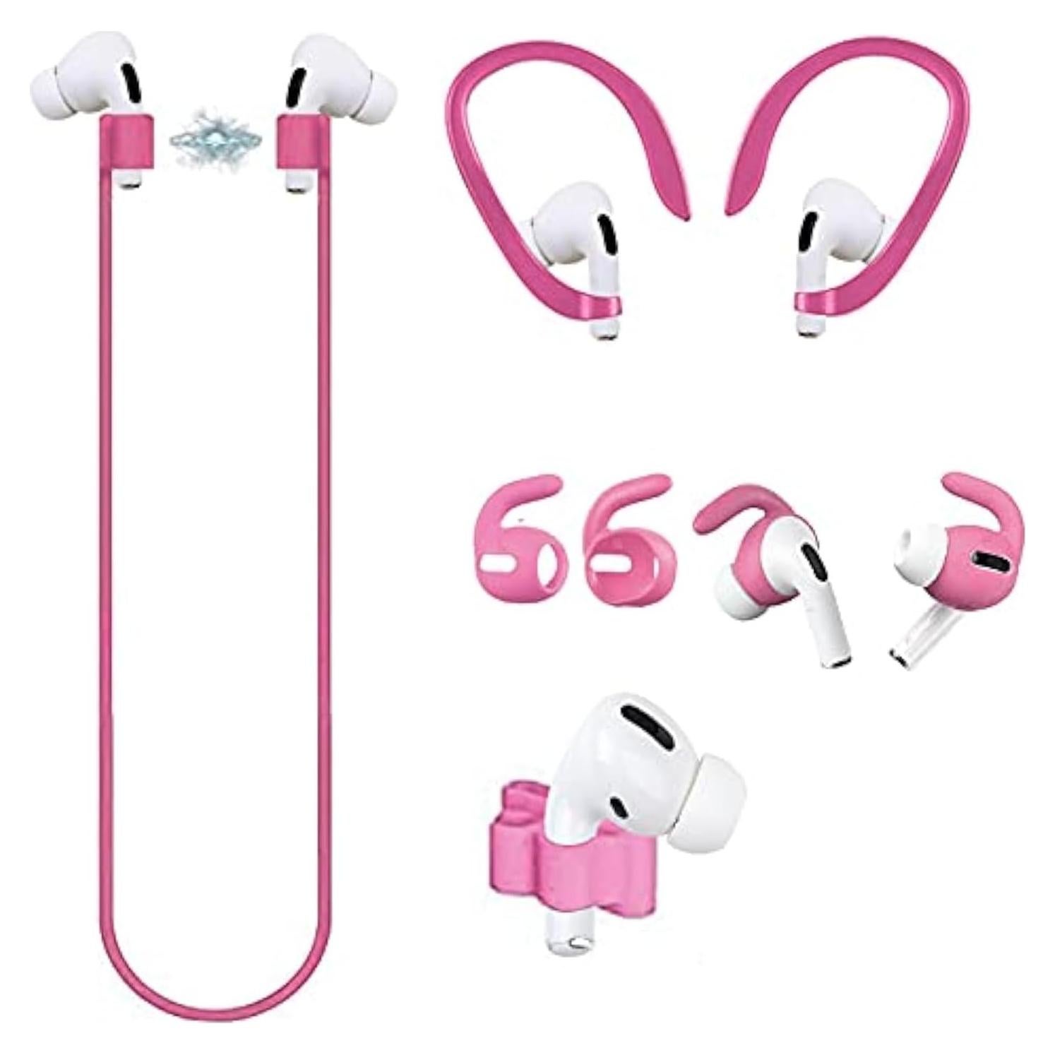 Set Antipérdida 4 en 1 Loirtlluy para Airpods Pro Rosa