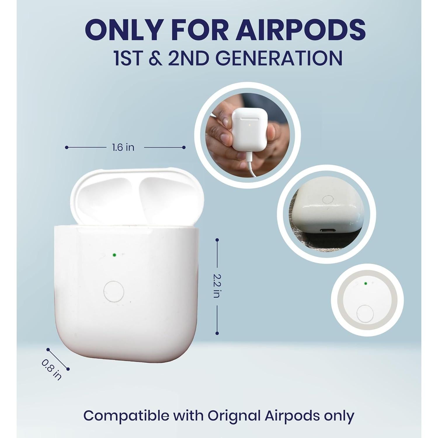 Estuche de Carga Inalámbrico Katnaaz para AirPods 1ª y 2ª Gen