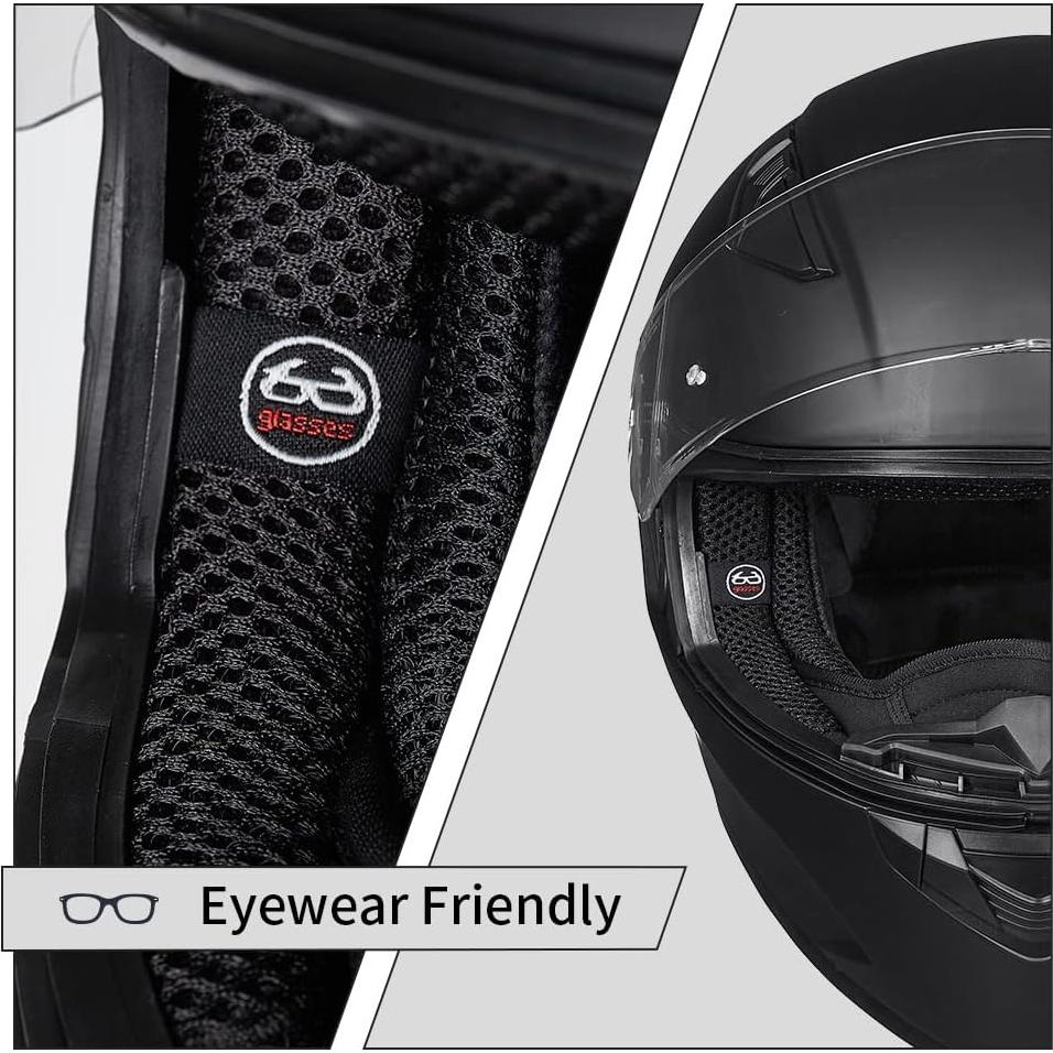 Casco Motocicleta ILM 129M 3XL/4XL Anti-Niebla Negro