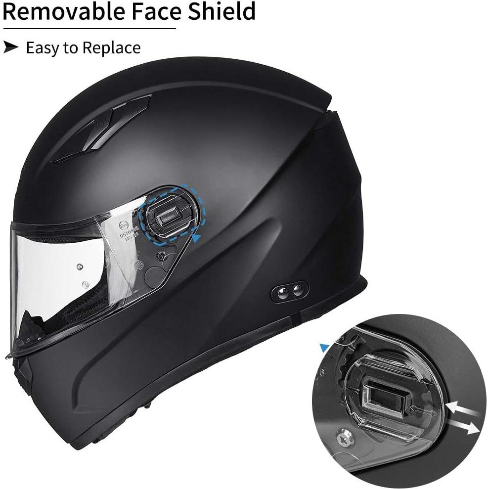 Casco Motocicleta ILM 129M 3XL/4XL Anti-Niebla Negro