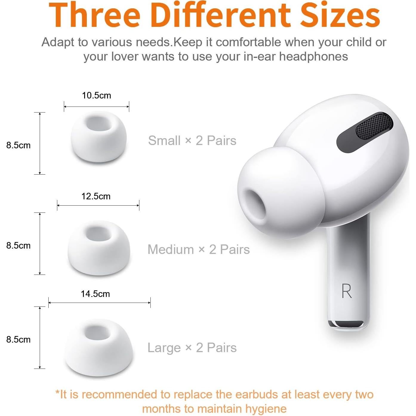 Puntas de Silicona Link Dream para AirPods Pro - 12 Piezas (S/M/L)