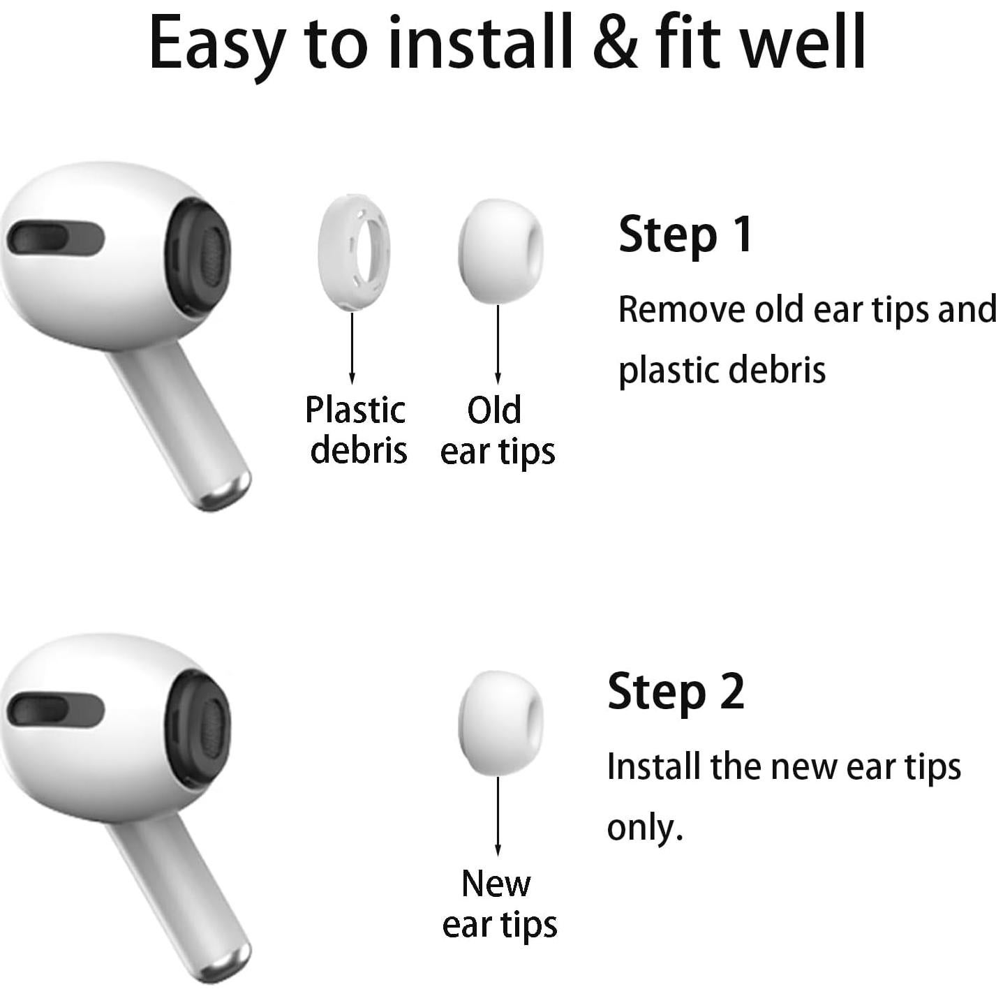 Puntas de Silicona para AirPods Pro Vykyntow - 4 Pares XS/S/M/L