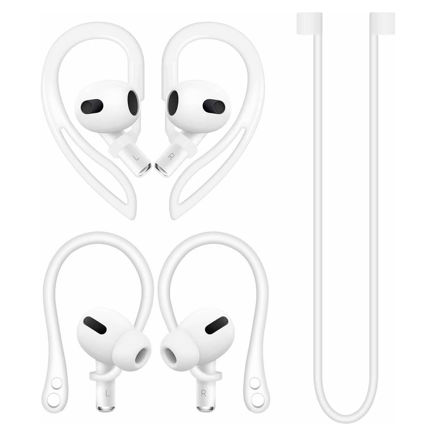 Kit Antideslizante para AirPods A-Focus - Ganchos y Correa Blanca