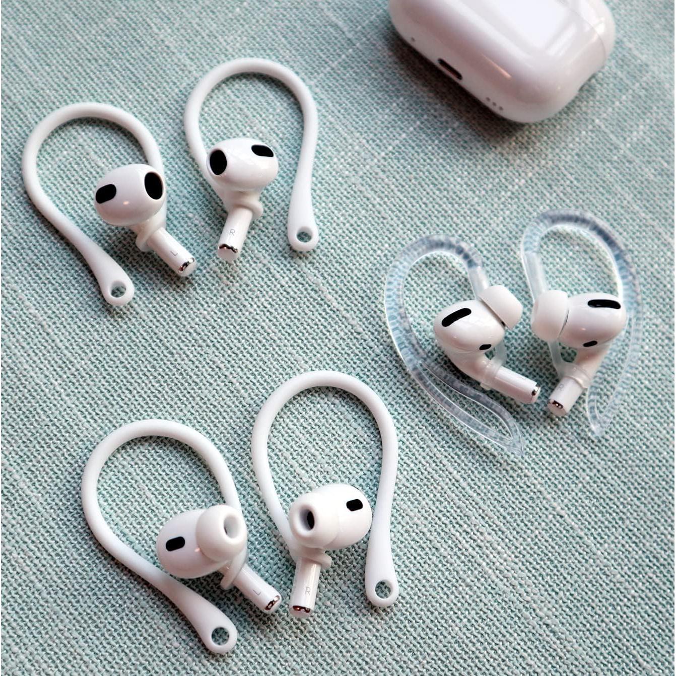 Kit Antideslizante para AirPods A-Focus - Ganchos y Correa Blanca
