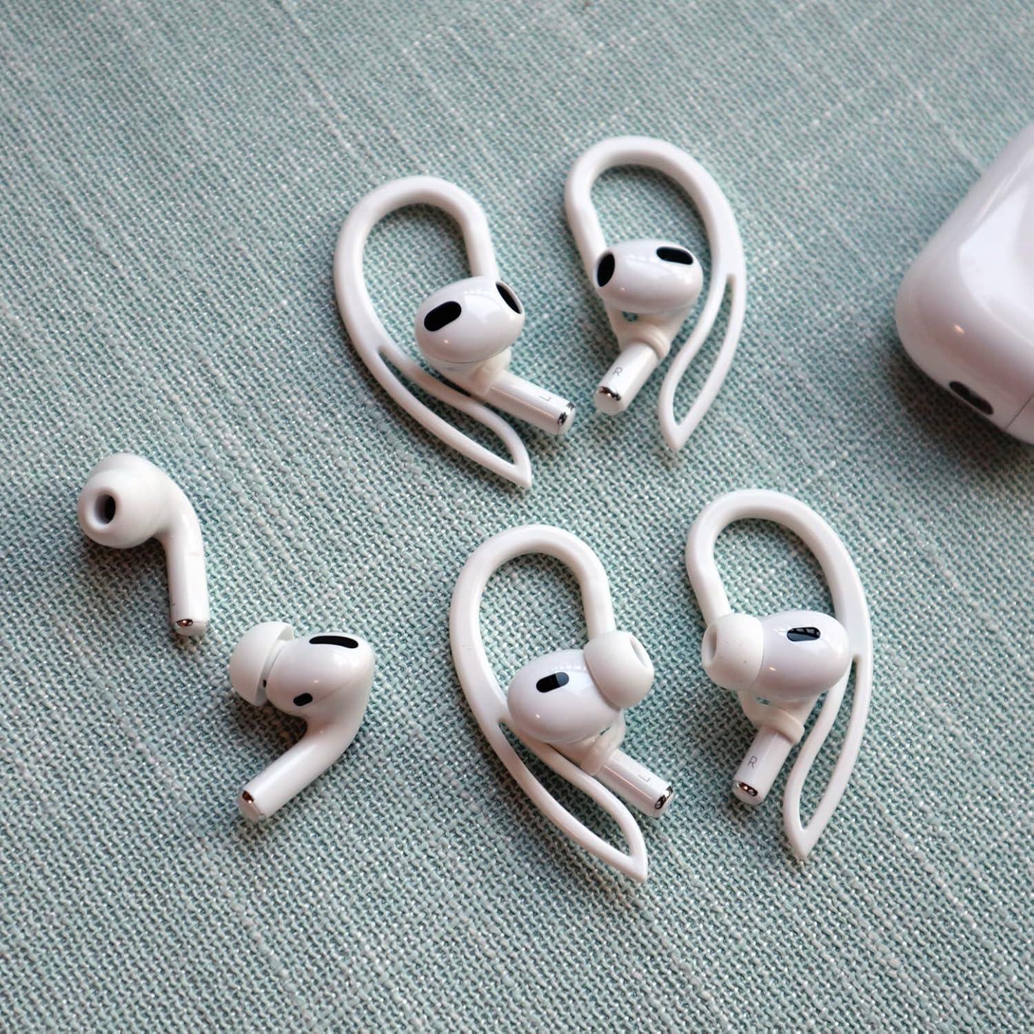 Kit Antideslizante para AirPods A-Focus - Ganchos y Correa Blanca