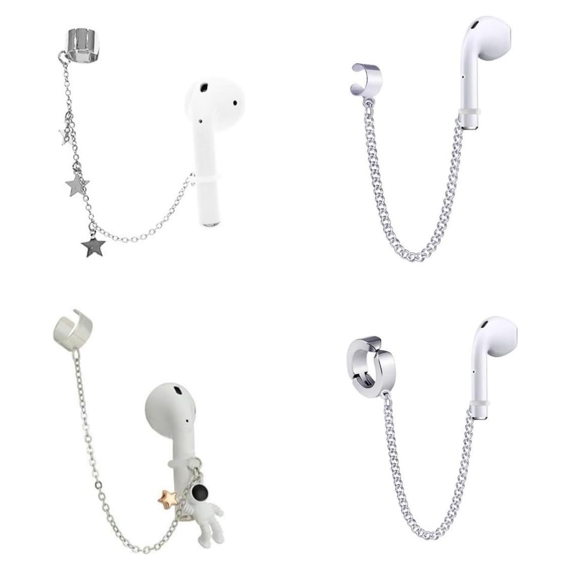 4 Pares de Correas Antipérdida para Auriculares Inalámbricos