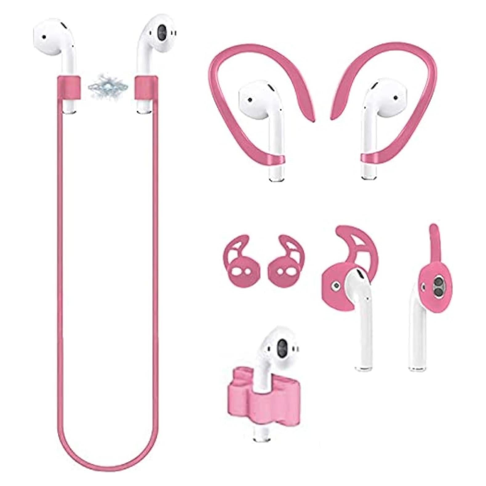 Set Antipérdida 4 en 1 Loirtlluy para Airpods 1 y 2 Rosa
