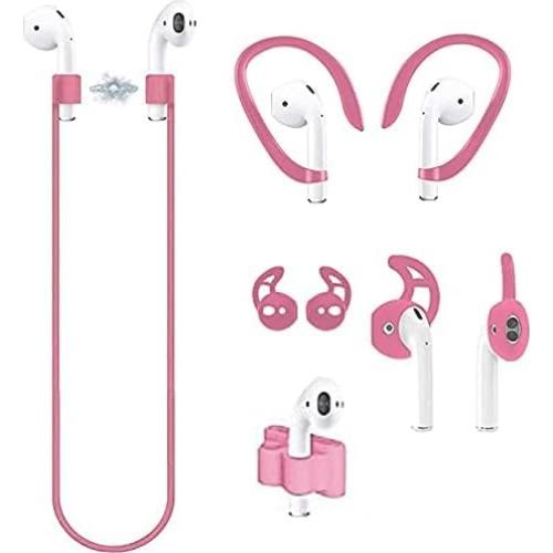 Set Antipérdida 4 en 1 Loirtlluy para Airpods 1 y 2 Rosa