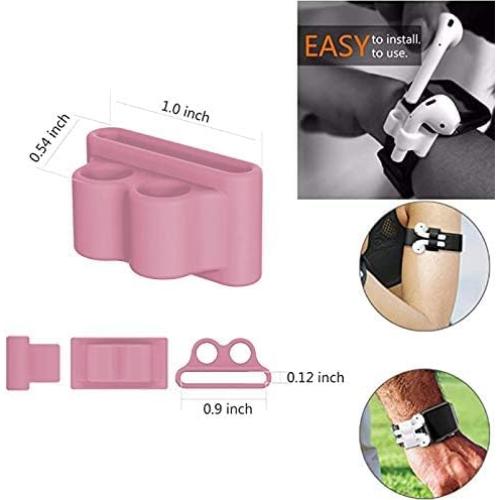 Set Antipérdida 4 en 1 Loirtlluy para Airpods 1 y 2 Rosa