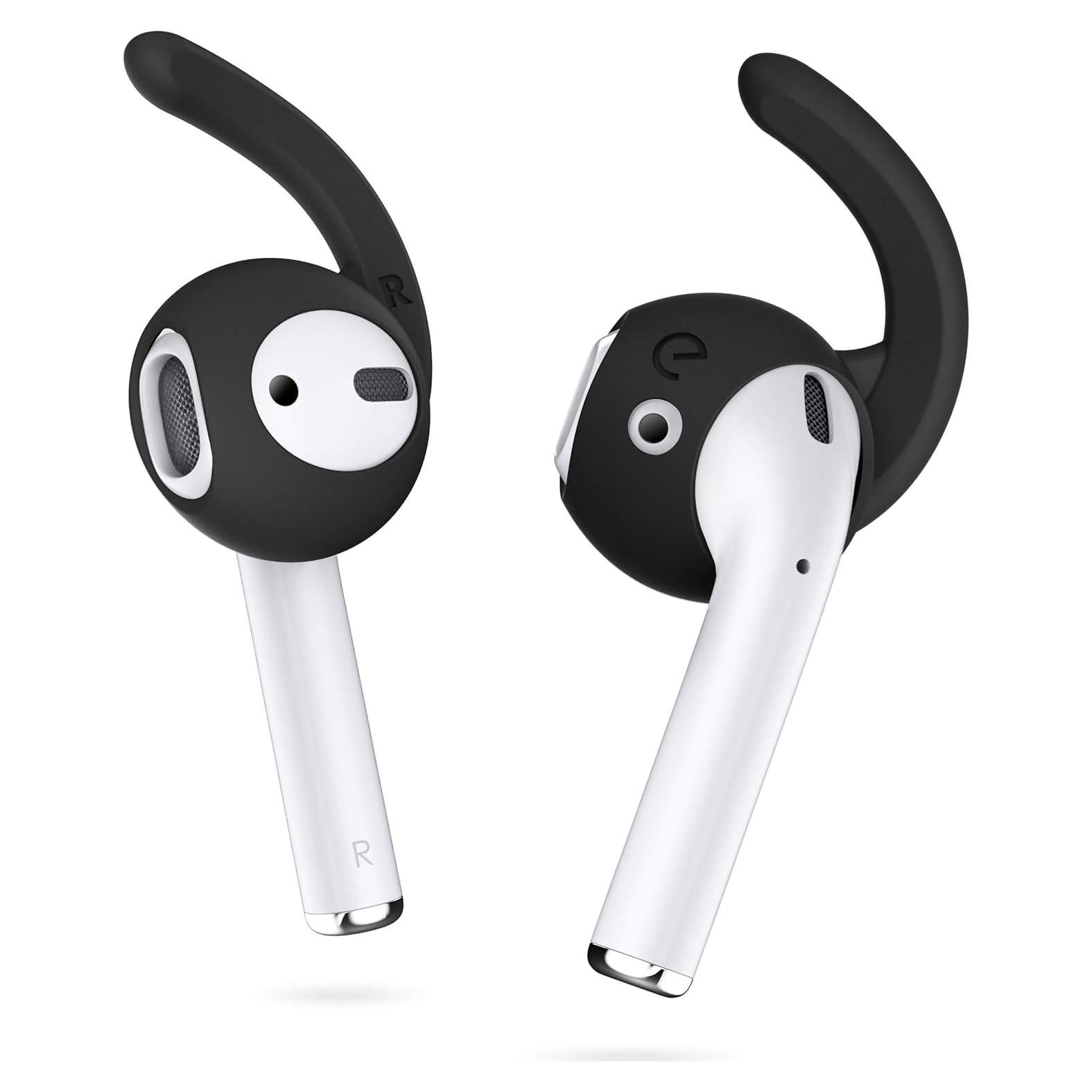 EarBuddyz 2.0 Ear Hooks and Covers Accessories Compatible with Apple AirPods 1 & 2 or EarPods Headphones/Earphones/Earbuds (3 Pairs) (Black)
