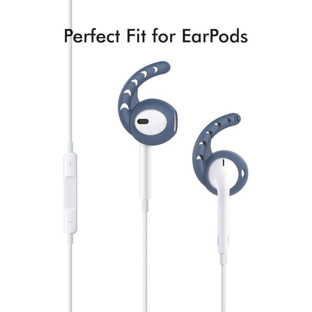AhaStyle 3 Pairs AirPods Ear Hooks Cover Silicone Accessories Compatible with Apple AirPods and EarPods Headphones(Navy Blue)