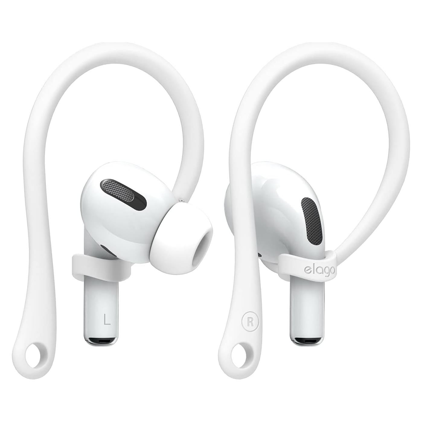 elago Ear Hooks Designed for AirPods Pro 3 & Pro 2 & Pro, 4 & 3 & 2 & 1, Earbuds Accessories, Anti-Slip, Ergonomic Design, Comfortable Fit (White) [US Patent Registered]