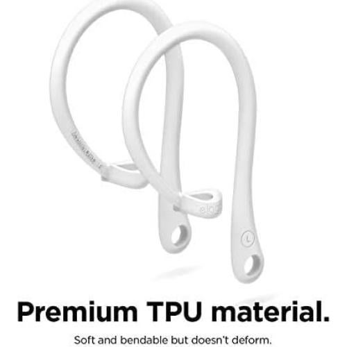 elago Ear Hooks Designed for AirPods Pro 3 & Pro 2 & Pro, 4 & 3 & 2 & 1, Earbuds Accessories, Anti-Slip, Ergonomic Design, Comfortable Fit (White) [US Patent Registered]