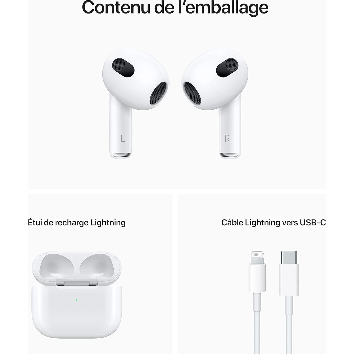Apple AirPods 3ra Generación con Estuche de Carga Lightning Renovado