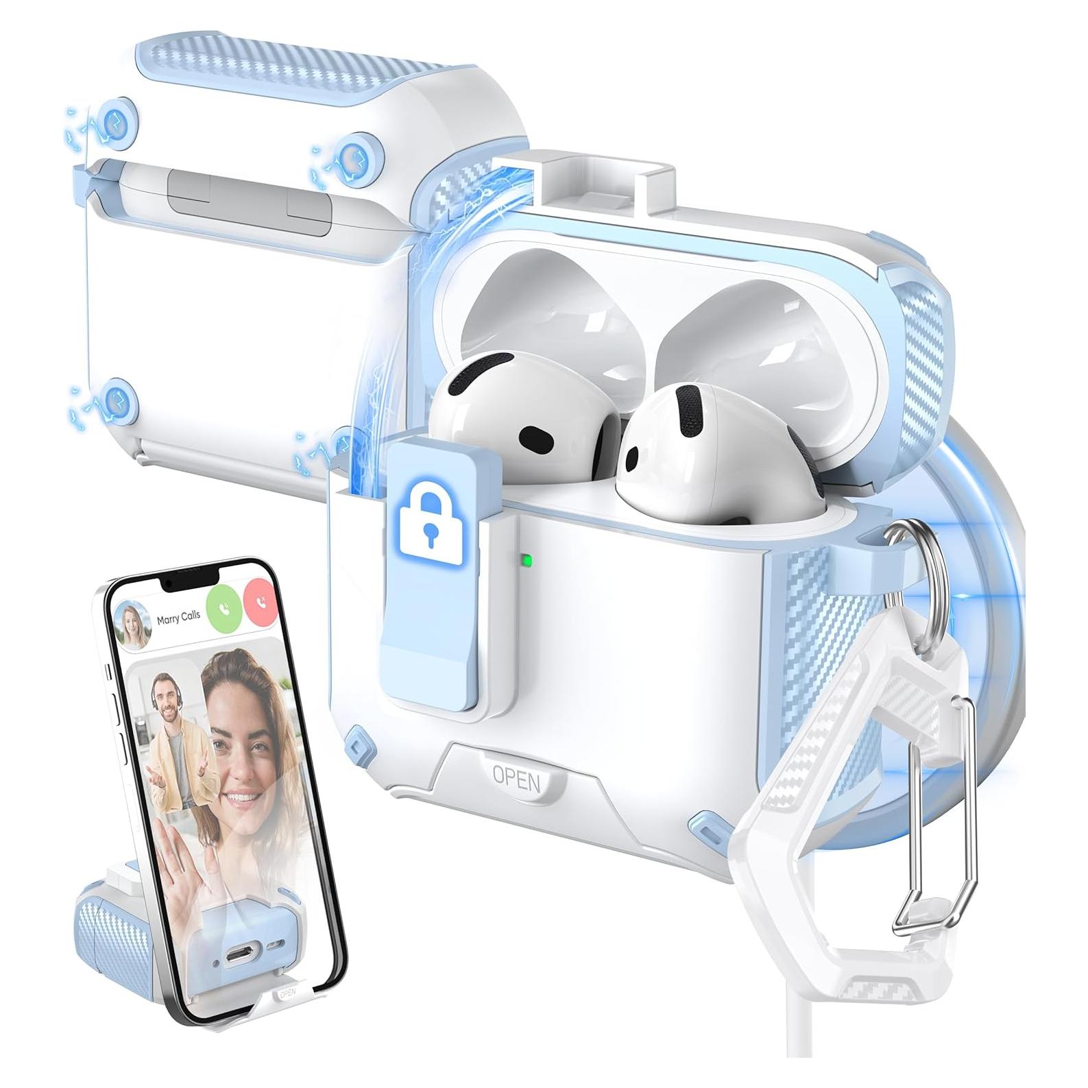 Funda para AirPods 4ta Generación MHYALUDO MagSafe Negro/Blanco