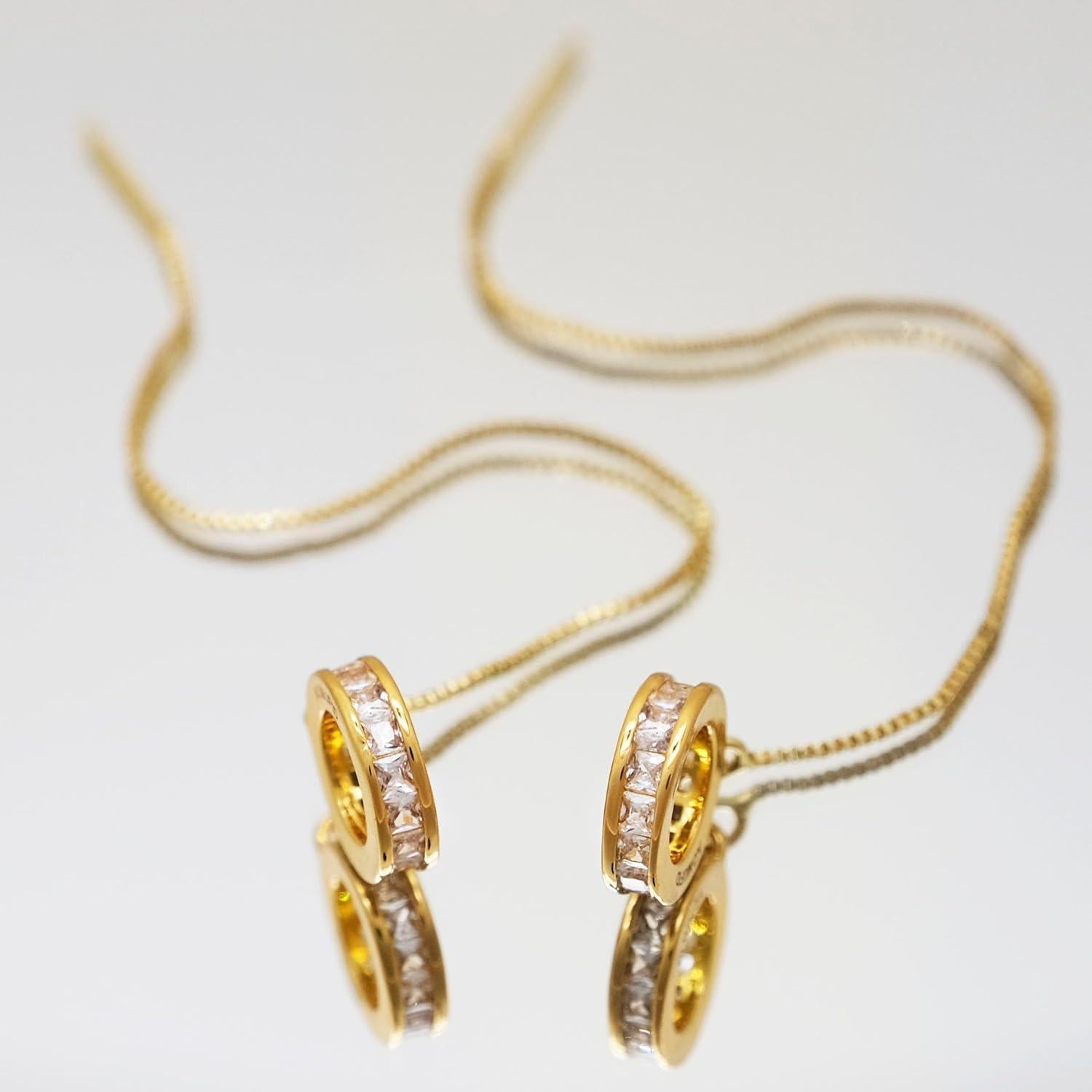 Anti-Lost Earrings Wireless Earphone Holder chain strap Compatible for Airpods pro 2 1 & Airpods 1 2 3 (Gold Zircon Round)