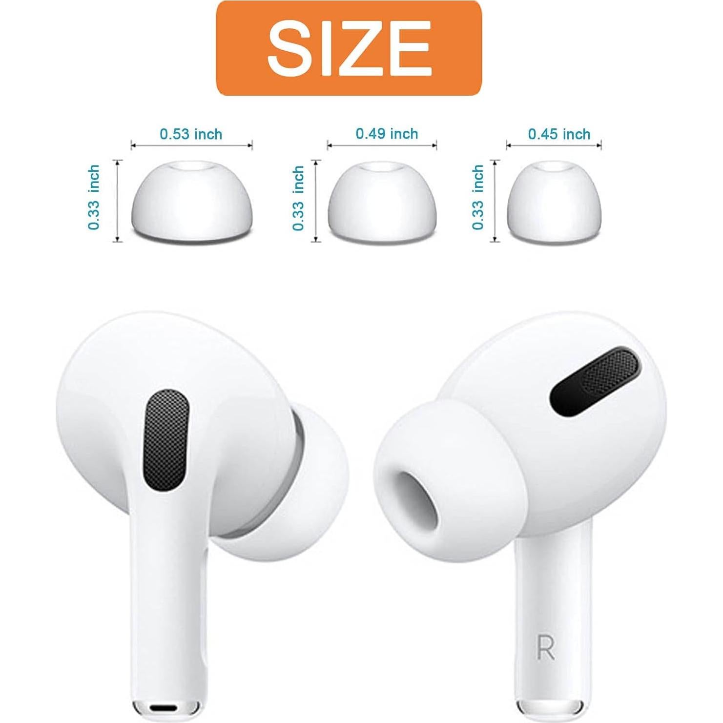 3 Pares Puntas Silicona Reemplazo AirPods Pro 1ra y 2da Gen