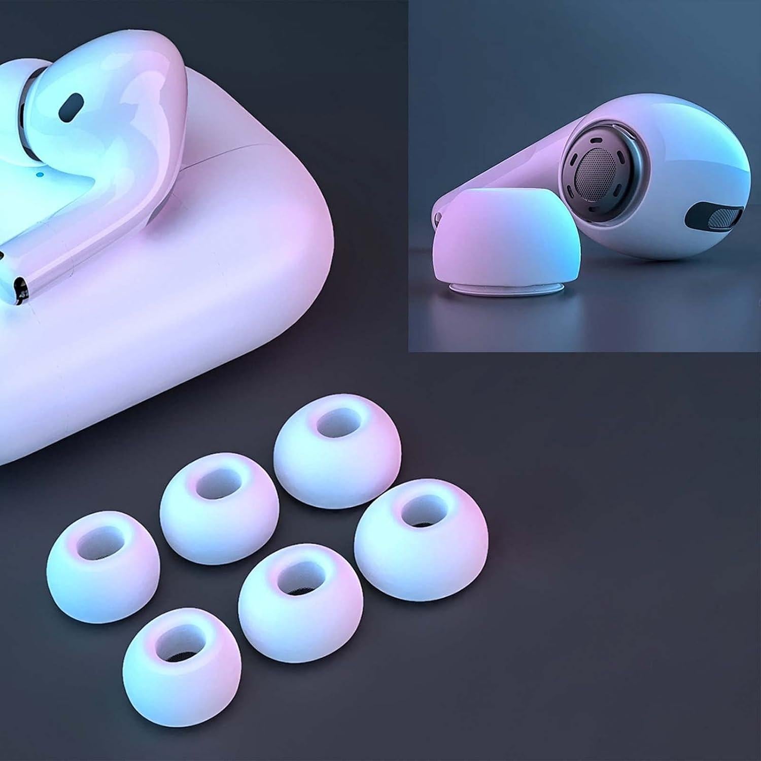 3 Pares Puntas Silicona Reemplazo AirPods Pro 1ra y 2da Gen