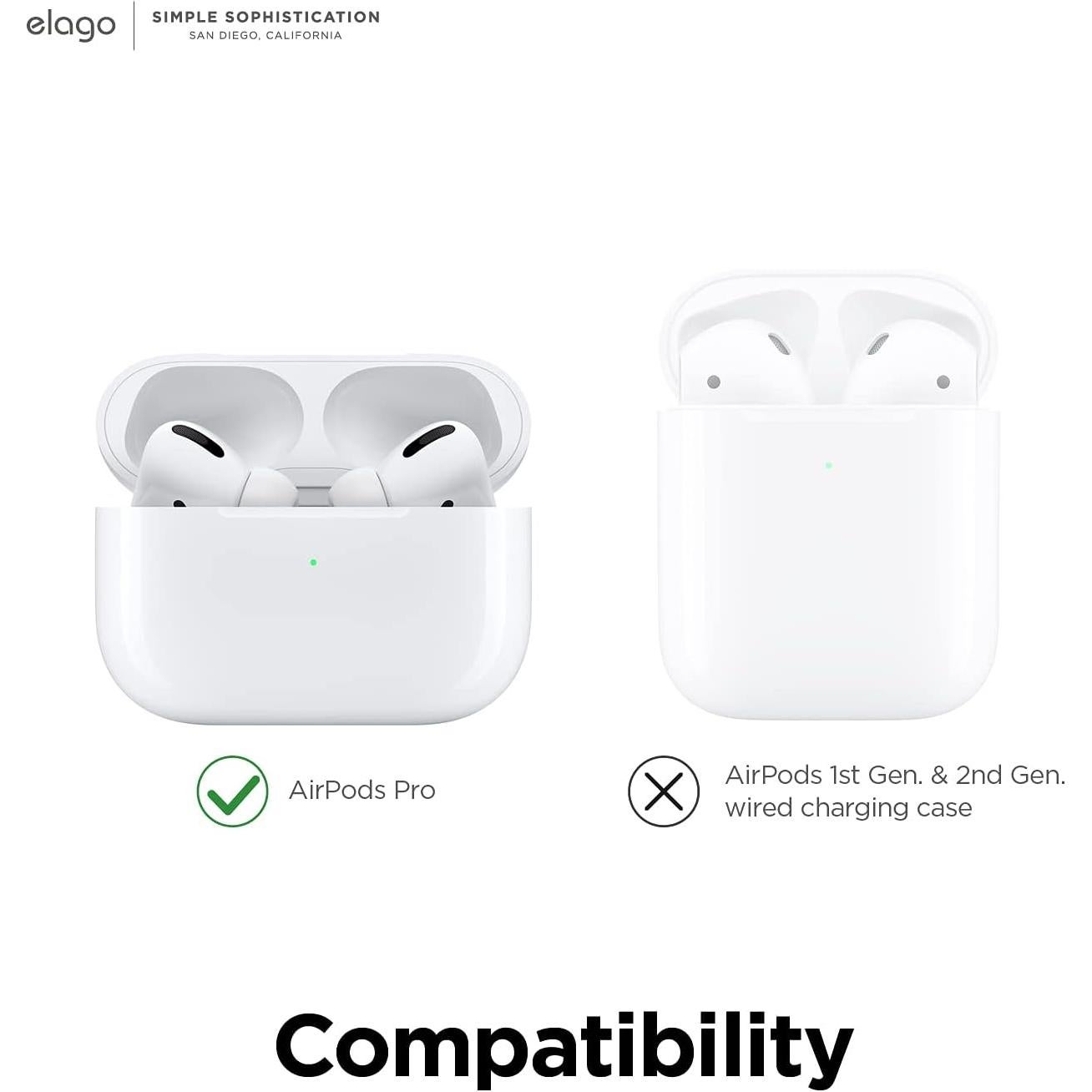 Cubiertas de Silicona elago para AirPods Pro - 4 Pares Blancas