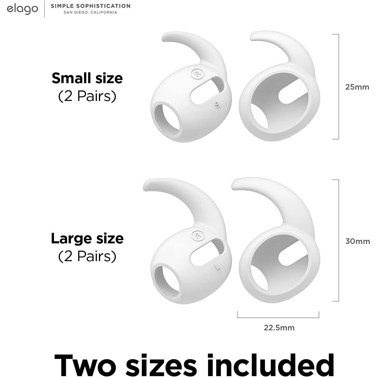 Cubiertas de Silicona elago para AirPods Pro - 4 Pares Blancas