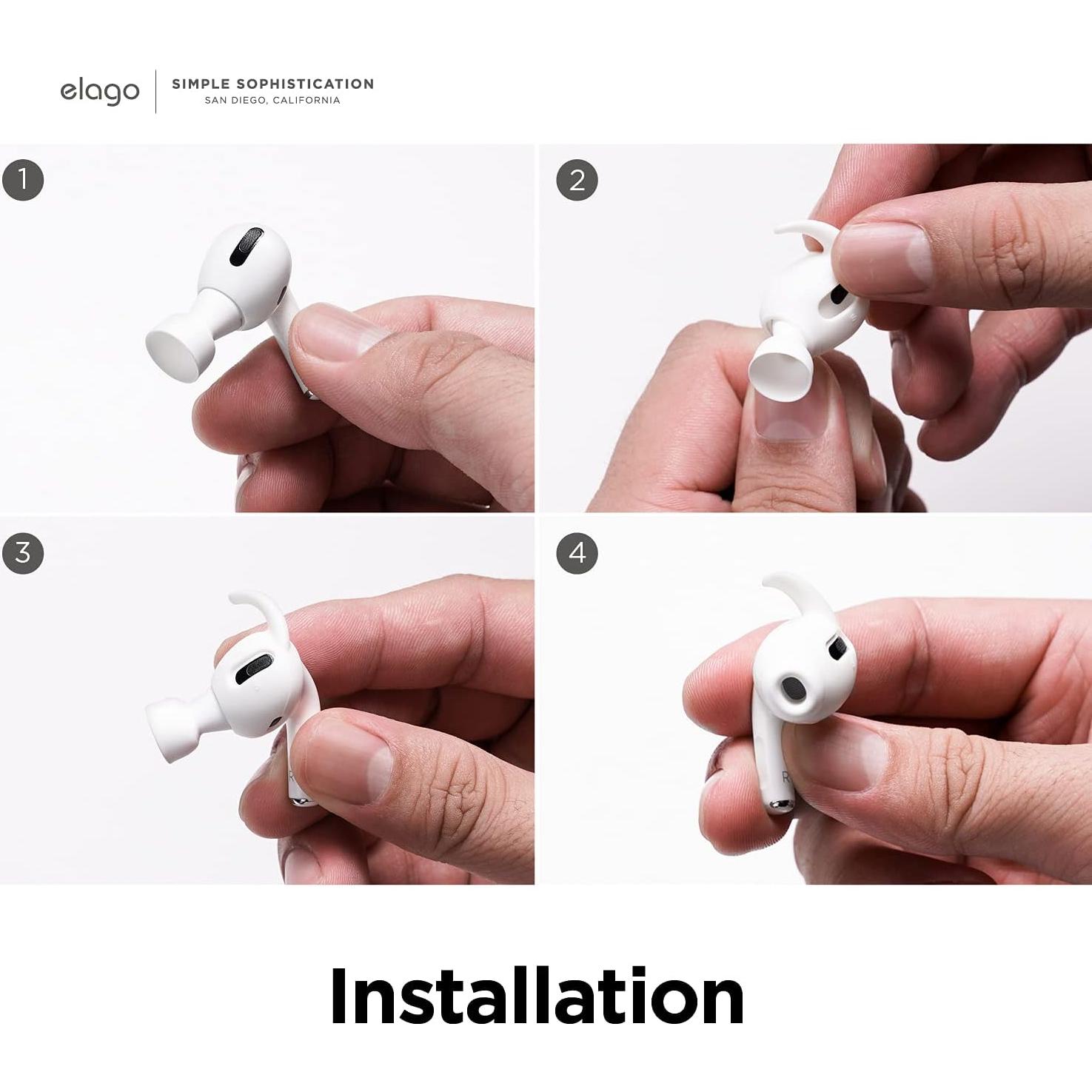 Cubiertas de Silicona elago para AirPods Pro - 4 Pares Blancas
