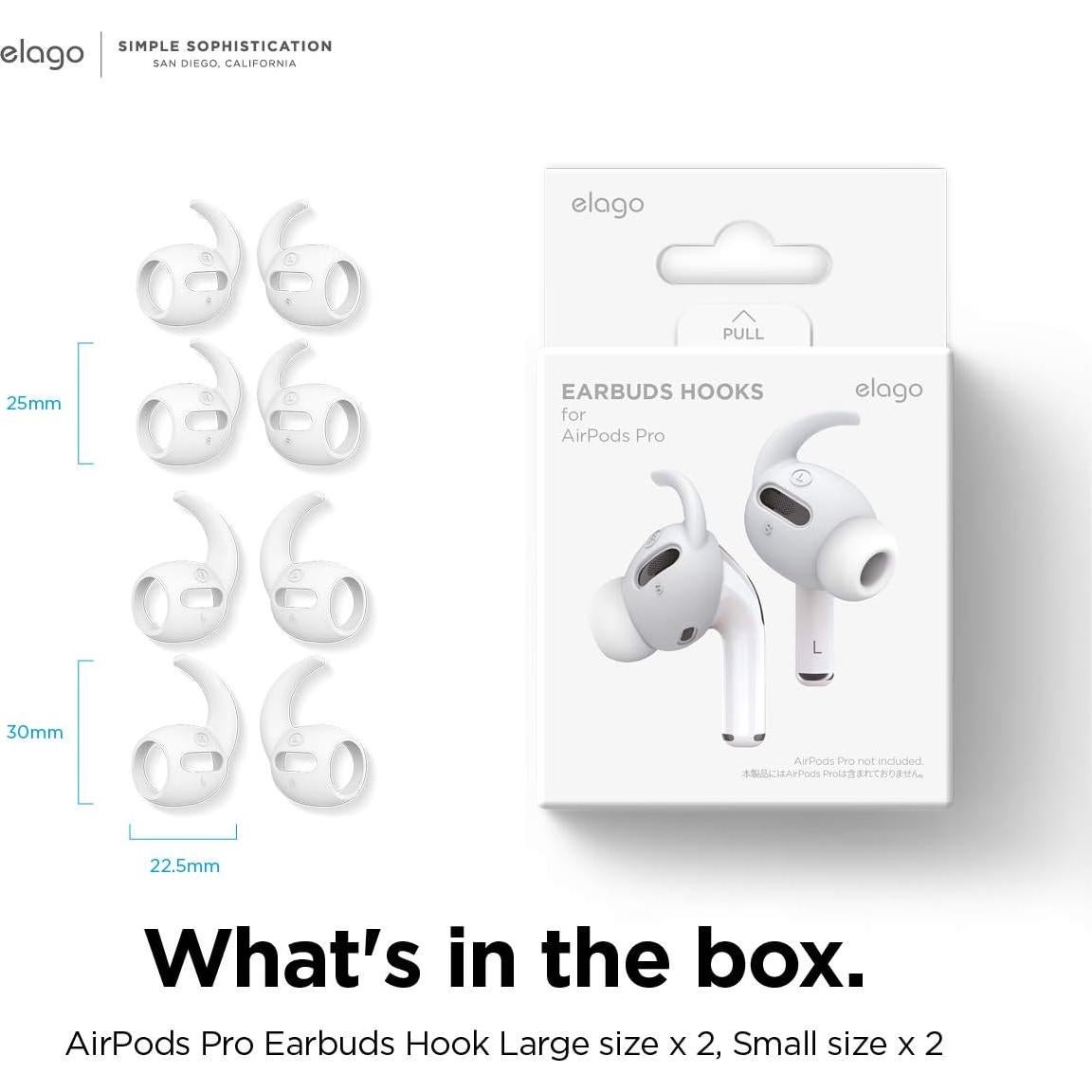 Cubiertas de Silicona elago para AirPods Pro - 4 Pares Blancas
