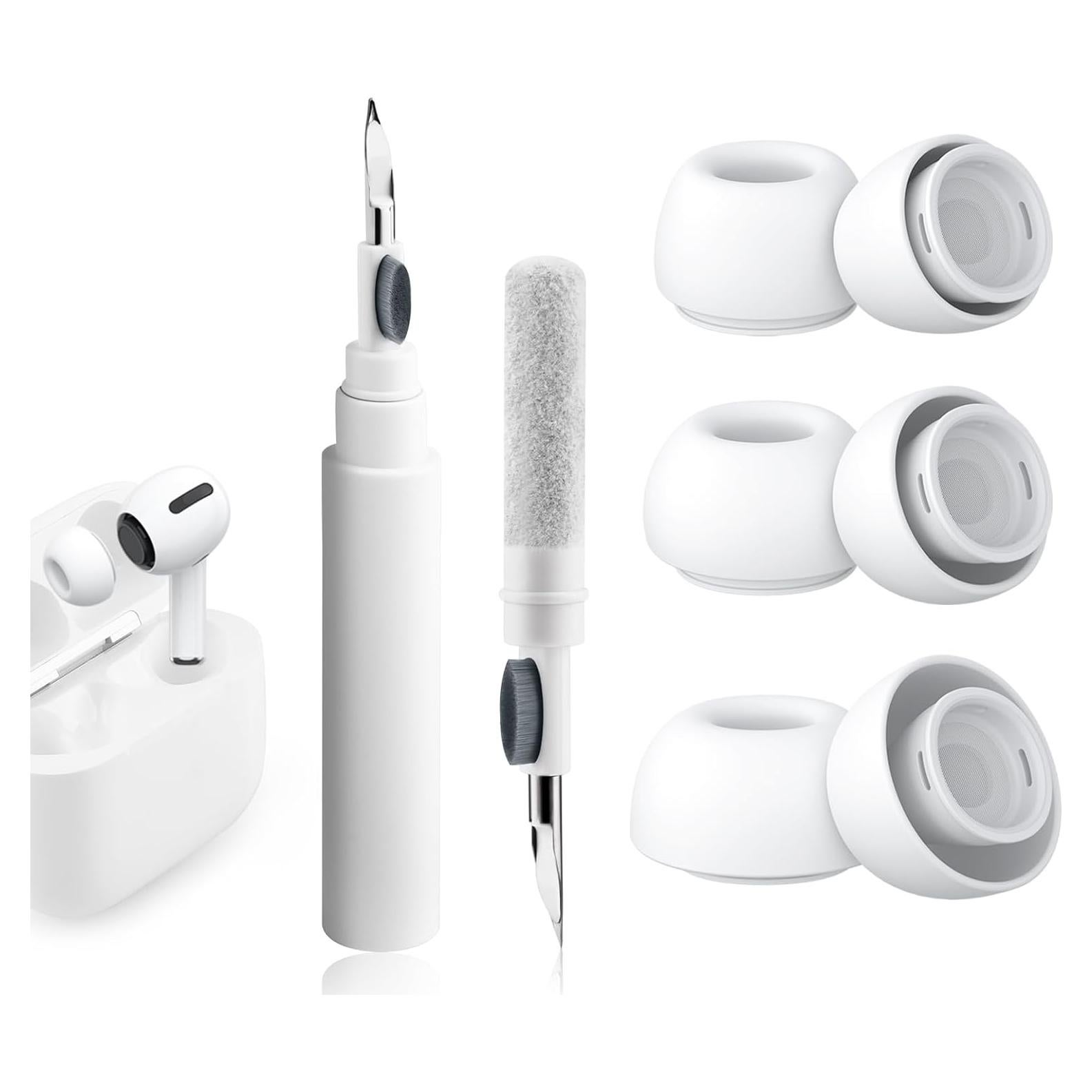 3 Pares Puntas Silicona Repuesto Airpods Pro Meliya con Kit Limpiador