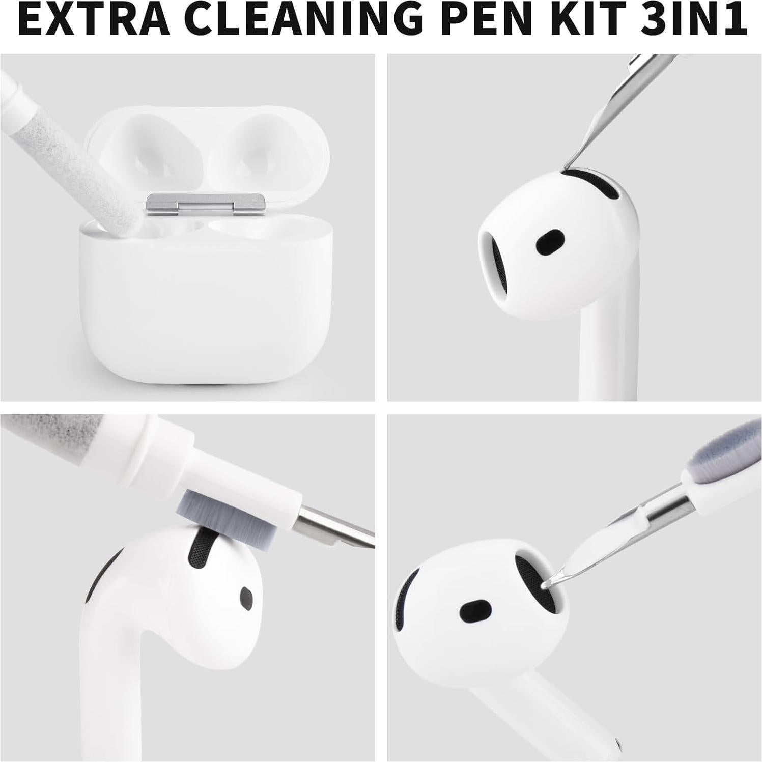 3 Pares Puntas Silicona Repuesto Airpods Pro Meliya con Kit Limpiador
