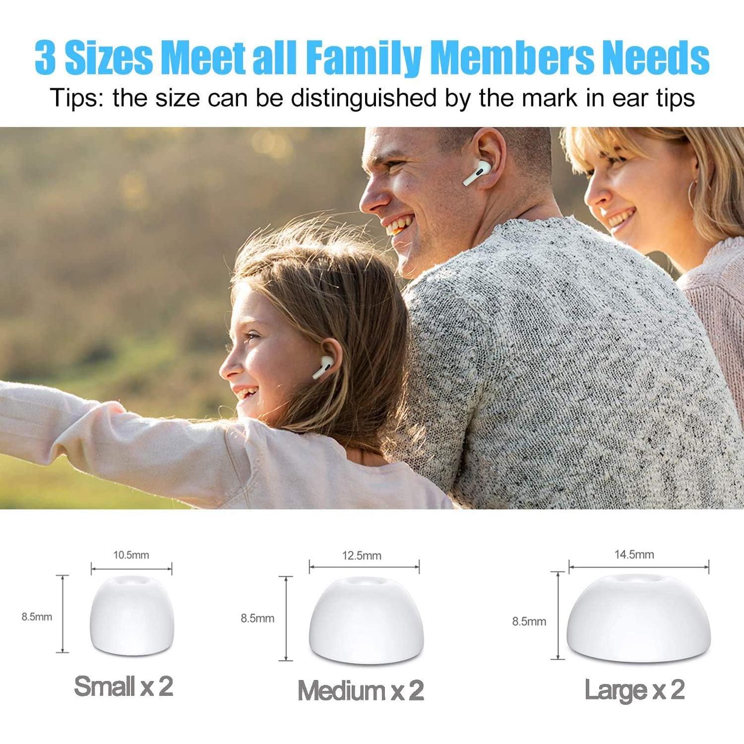 Puntas de Silicona para AirPods Pro MEEAJA - 3 Pares S/M/L