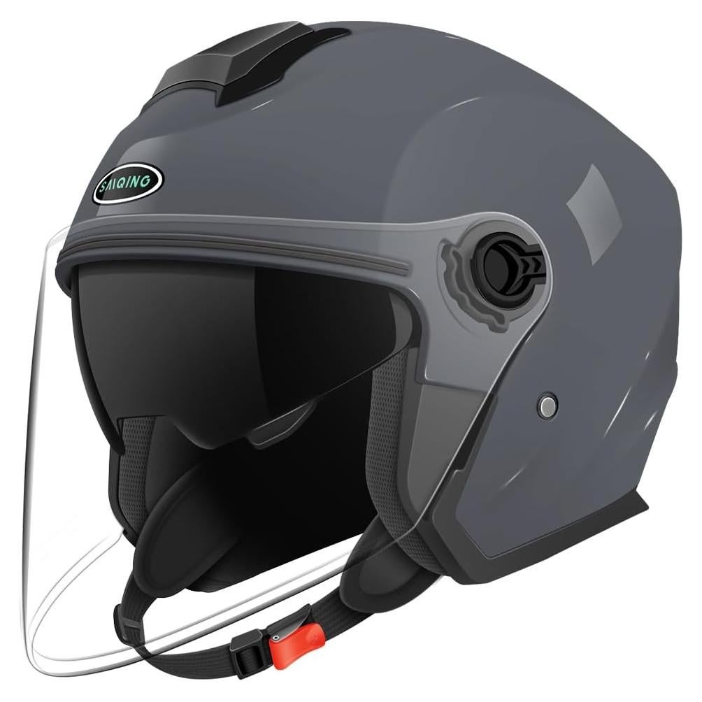 Casco Abierto SanQing 3/4 para Motocicleta Unisex Negro
