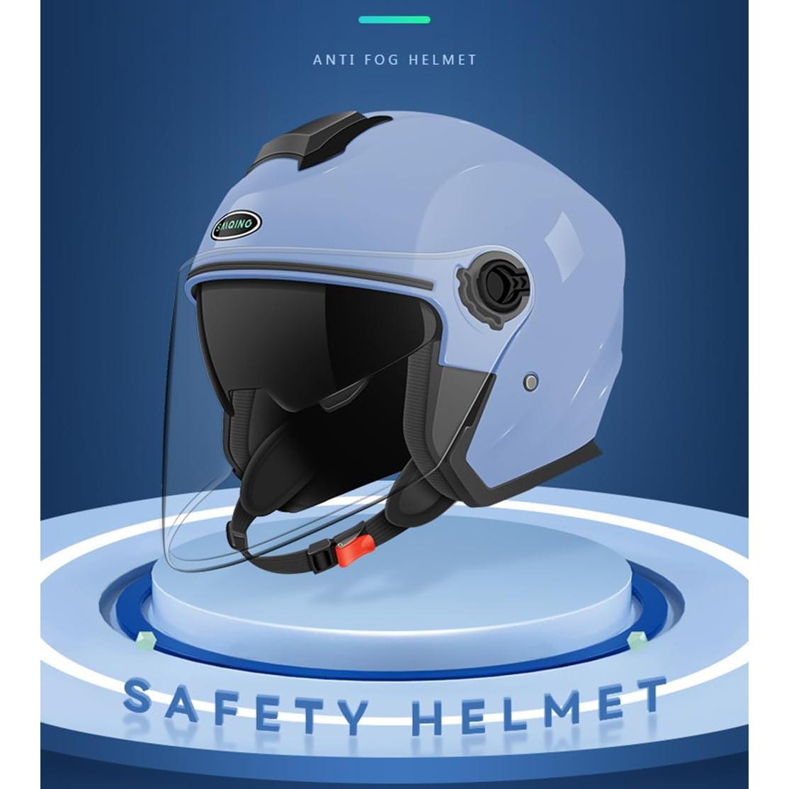 Casco Abierto SanQing 3/4 para Motocicleta Unisex Negro