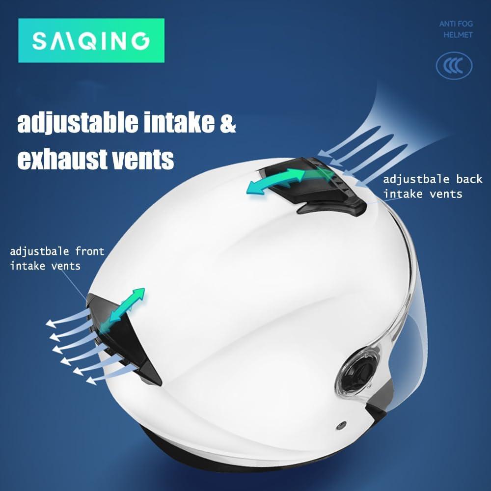 Casco Abierto SanQing 3/4 para Motocicleta Unisex Negro