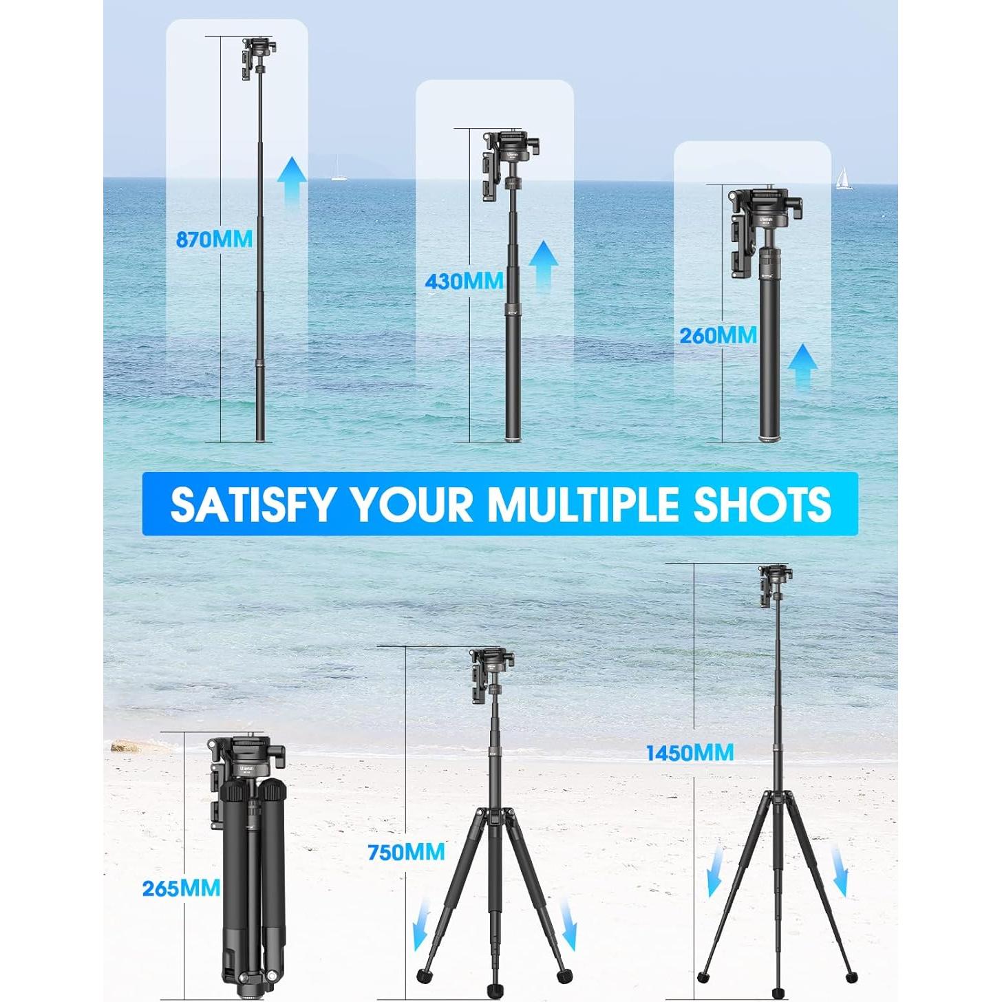 Trípode Mini ULANZI MT-63 Plegable 57" Aluminio 5kg